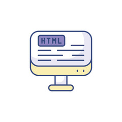 Html Coding icon design with white background stock illustration
