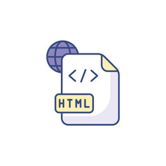 Html icon design with white background stock illustration