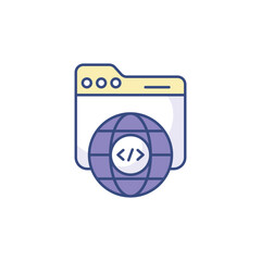 Internet Programming icon design with white background stock illustration