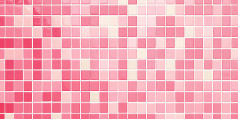 Poster - Pink tiles forming a beautiful mosaic background