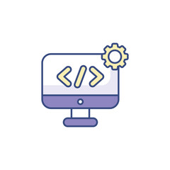 Software Development icon design with white background stock illustration