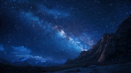 Wall Mural - Milky Way Over Mountains
