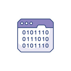 Binary Code icon design with white background stock illustration