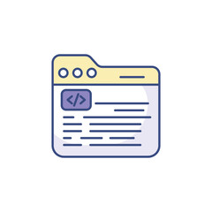 Code icon design with white background stock illustration