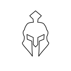 Wall Mural - Spartan helmet outline logo icon vector illustration
