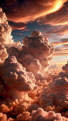 Wall Mural - Wonderful Dreamy Clouds, Cumulonimbus, Sky, Weather