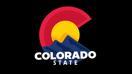 Wall Mural - animated video of state of colorado united states on black background