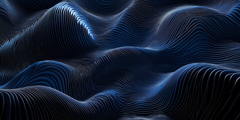 Aufkleber - Abstract blue waves background forming an elegant pattern