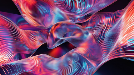 Aufkleber - Colorful metallic shapes are creating a mesmerizing and vibrant abstract composition