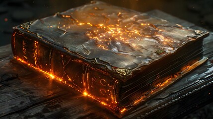 Ancient Book Glowing With Magic.