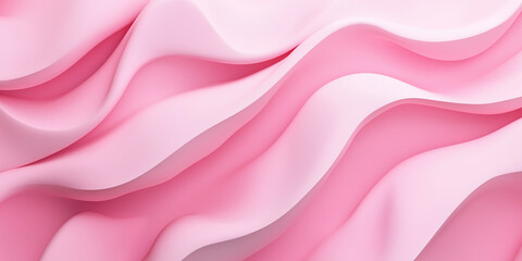 Poster - Abstract soft pink pastel wavy background flowing in 3d render