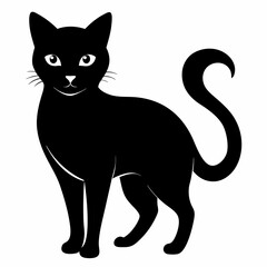 Wall Mural - cat black silhouette vector,black cat, vector icon, silhouette,cat black vector,cat sitting