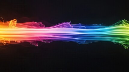 Poster - Abstract Colorful Light Streaks on Black Background.