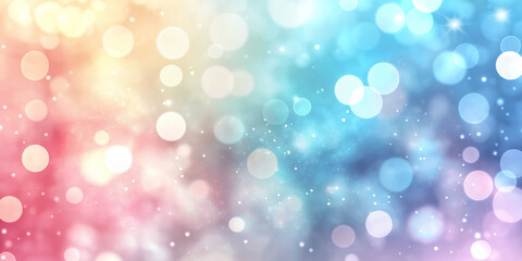 Poster - Abstract pastel colored background with bokeh lights and stars