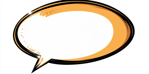 Aufkleber - Orange thought bubble with black outlines is waiting for your text