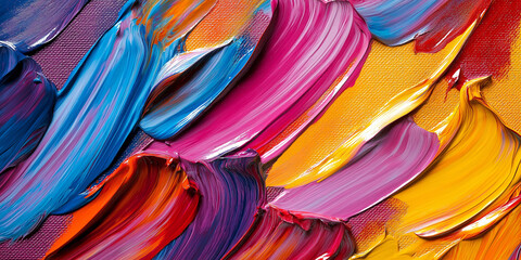 Wall Mural - Colorful oil paint forming abstract shapes is capturing movement