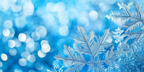 Poster - Beautiful ice crystals forming a frozen winter wonderland background