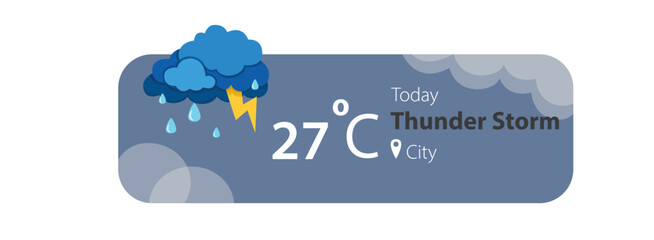 Wall Mural - Thunder Storm Weather Forecast Widget Application Template