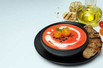 Wall Mural - Tomato soup, concept of healthy food, healthy nutrition