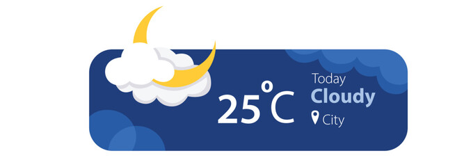Wall Mural - Cloudy Weather Forecast Widget Application Template