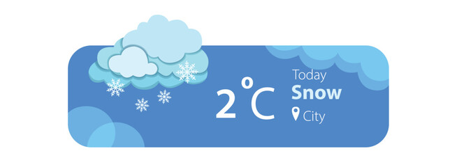 Wall Mural - Snowy Weather Forecast Widget Application Template