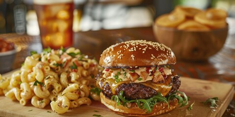 Sticker - Cheeseburger with a Side of Tuna Macaroni Salad