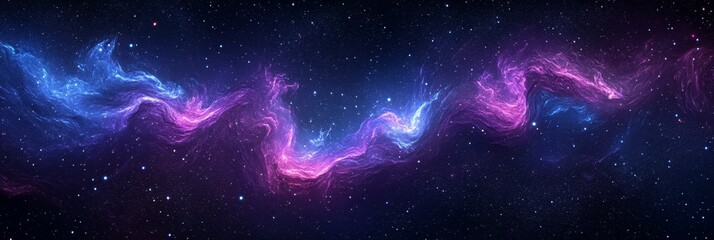 Poster - A vibrant cosmic nebula stretches across a dark starry sky,  symbolizing the vastness of space, the beauty of celestial formations, the mystery of the universe, the interconnectedness of all things, a