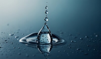 Wall Mural - water drop on blue background