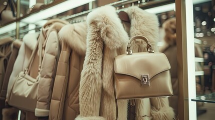 Luxury Fur and Leather Goods in a Chic Boutique