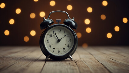 The alarm clock indicates that in five minutes it will be twelve o'clock, the new year
