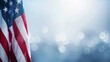 © Kamil - Realistic USA flag on blue blurry sky background
