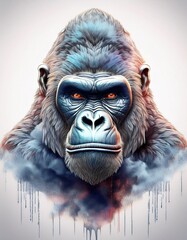 Poster - Gorilla in watercolor 