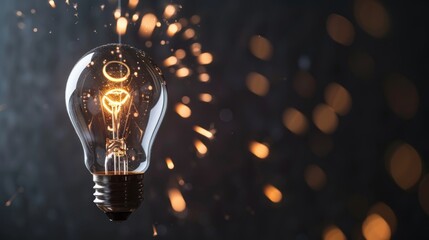 Glowing Lightbulb with Sparks