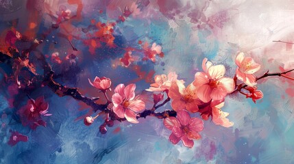 Wall Mural - Art illustration Garden in spring painting style