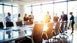 © Mari - Conference Room Out of Focus - Abstract blur of a conference room with people and furnishings.