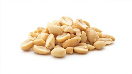 Wall Mural - A pile of peanuts on a white background