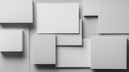 Canvas Print - Abstract White Geometric Shapes