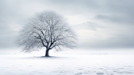 Poster - winter trees with snow