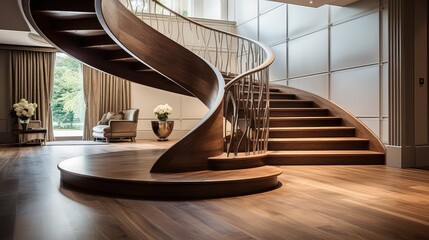 Wall Mural - staircase hard wood