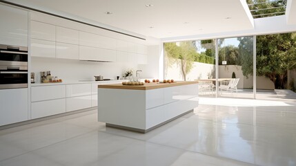 Wall Mural - square white kitchen tile