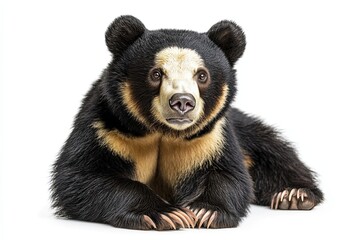 Wall Mural - A Young Black Bear With White Patches Around Its Eyes Lying Down