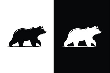 Wall Mural - Vector bear silhouette. Bear icon vector illustration black