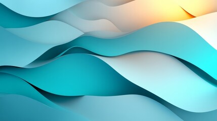 abstract scene where geometric shapes form water waves