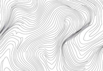 Wall Mural - Abstract black and white wavy lines background.