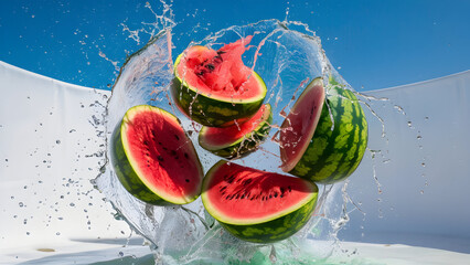 Wall Mural - A stunning high quality photograph of juicy watermelon