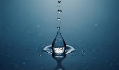 Wall Mural - water drop on blue background