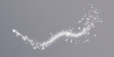 Aufkleber - The effect of curved lines of bright glow in warm-light tones. The effect of shining magical lines, curved in space with flickering points of bright sparks.