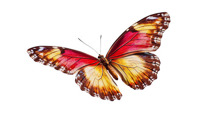Wall Mural - Colorful butterfly in flight on transparent background