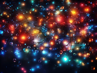Wall Mural - Attractive Abstract background selective focus bokeh lights of holiday christmas new year