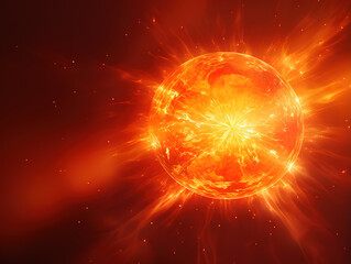 Wall Mural - Attractive Abstract background of bright sun